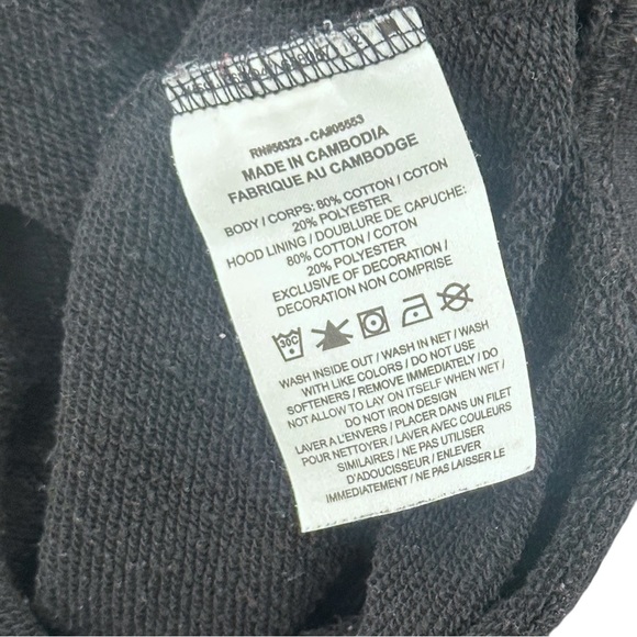 Jordan Brooklyn Fleece Cropped Loose Fit Logo Hoodie in Black Women’s Small - Picture 7 of 8